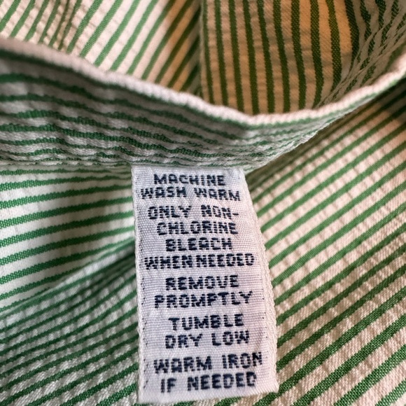 Ralph Lauren Classic Fit green and white stripe seersucker short sleeves XL - Picture 9 of 9